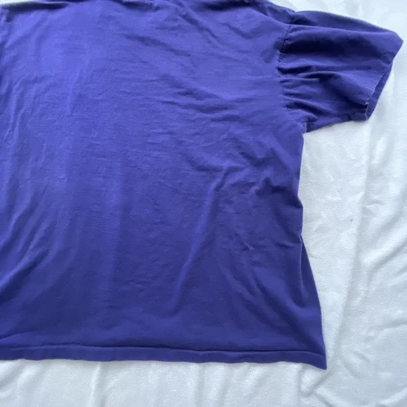 Polo Ralph Lauren Shirt Mens LARGE Purple V-Neck RED Pony Logo T-Shirt Casual - Picture 13 of 13